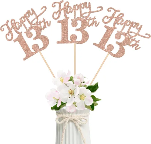 Vista 12 de Rsstarxi Paquete de 12 palitos de centro de mesa de cumpleaños número 50 para decoración de mesa de cumpleaños 50 para hombre, decoración de mesa
