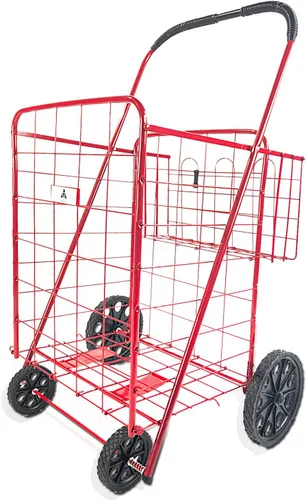 Vista 9 de Carrito de compras plegable, Acero, Azul, Extra grande