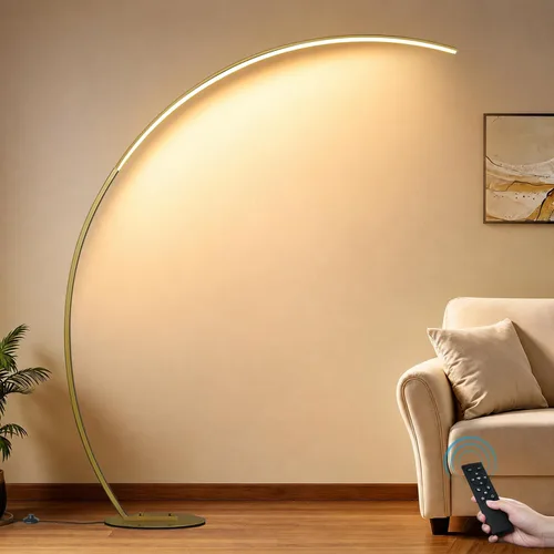 Vista 10 de Lámparas LED de cobertura ultra ancha de 2000 lm para sala de estar con 3 temperaturas de color, lámparas de pie de arco regulables blancas, lámpara