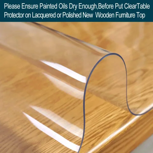 Vista 6 de Protector rectangular de plástico transparente de varios tamaños, mantel protector de vinilo de PVC, impermeable, para mesas pequeñas, escritorio, 1