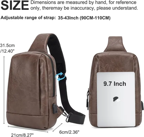 Vista 6 de ecosmile Bolso bandolera bandolera bandolera para hombres y mujeres, bolsas de viaje para trabajo