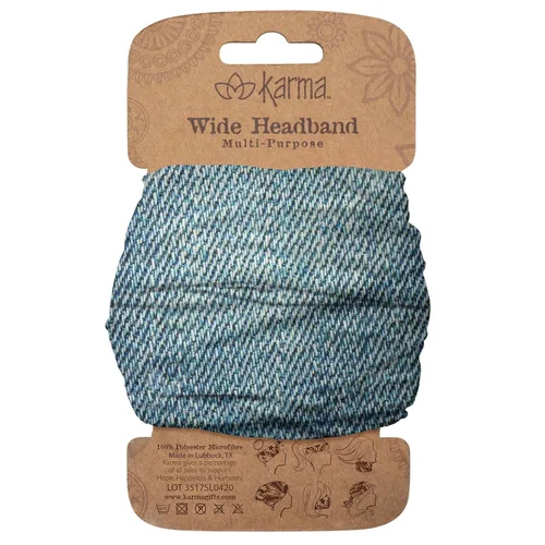 Vista 32 de Karma Diadema floral dividida verde azulado/albaricoque para mujer, ancha, diadema de tela y bufanda elástica para el cabello, verde Albaricoque