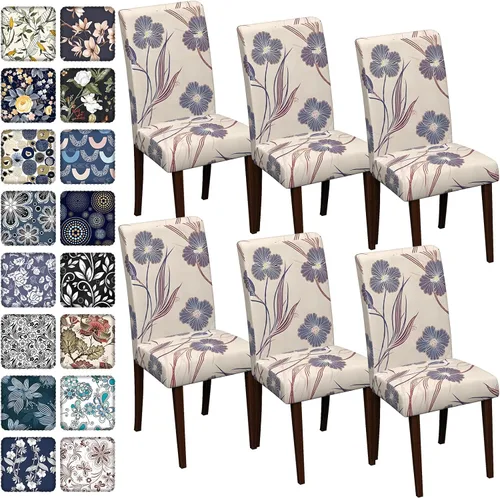 Vista 67 de Fundas para sillas de comedor CoSofSLIP, juego de 2, fundas estampadas elásticas antideslizantes, fundas extraíbles y lavables para sillas