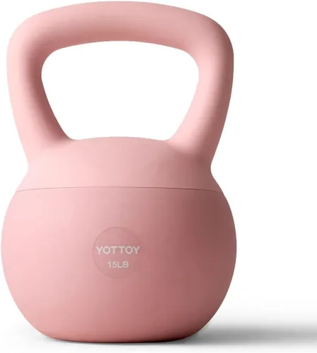 Vista 20 de YOTTOY Pesa rusa suave, pesas rusas con agarre antideslizante para entrenamientos en casa, juego de pesas rusas fuerza y seguridad garantizadas