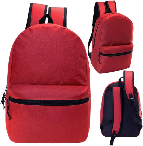 Vista 6 de Paquete de 24 mochilas clásicas a granel de 19 pulgadas para libros, 6 6 colores de asistencia