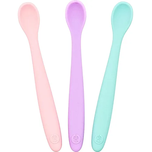Vista 11 de WeeSprout Cucharas de silicona para bebé, utensilios de alimentación infantil de primera etapa con punta suave, utensilios de cocina flexibles