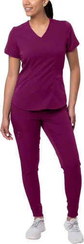 Vista 30 de Adar Pro - Conjunto de uniforme médico atlético moderno para mujer Tela elástica en 4 direcciones, resistente al olor y a las arrugas, ajuste a