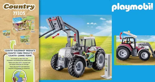 Vista 5 de Playmobil Tractor grande con accesorios