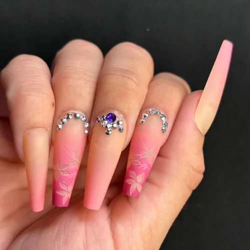 Vista 13 de GOLD VIBES - Uñas a presión de Lavaa Beauty Punta dorada con purpurina degradada Ataúd extra largas Vibes de oro