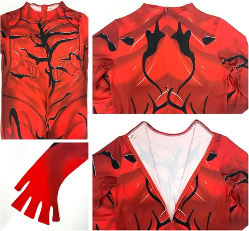 Vista 5 de PUNKSUIT Traje de superhéroe para niños, disfraz de cosplay de Halloween con máscara LED