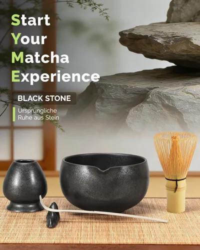 Vista 2 de Maestri House Juego de Batidores de Matcha, Kit Completo de Matcha de 7 Piezas con Cuenco de Cerámica con Boquilla, Batidor y Soporte de Bambú
