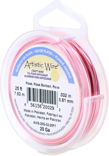 Vista 72 de Artistic Wire, Alambre de cobre de color chapado en plata de calibre 18, resistente al deslustre, amatista, 20 pies