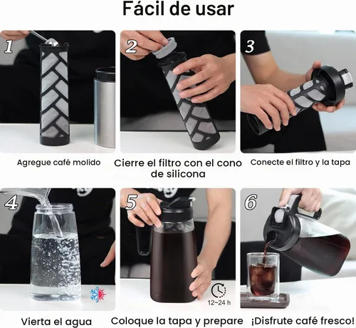 Vista 6 de Sivaphe Cafetera/Tetera Fría Grande 64 oz /2 L