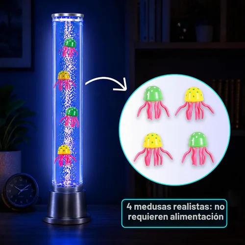 Vista 5 de Tubo de burbujas sensorial de lámpara de medusas, 6 LED que cambian de color, 1.9 pies Jellyfish