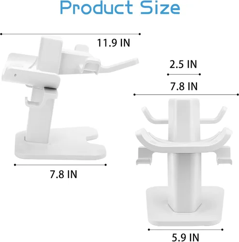 Vista 7 de Lengneoi VR Stand Headset Display Holder and Controller Mount Station for MetaOculus Quest 2QuestRift SValve IndexHP Reverb G2 Headset and Touch