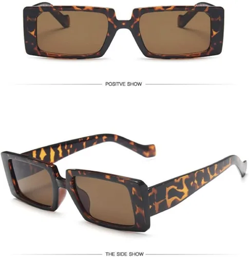 Vista 8 de Gafas de sol rectangulares de moda retro de los años 90 para mujer marco cuadrado protección UV400