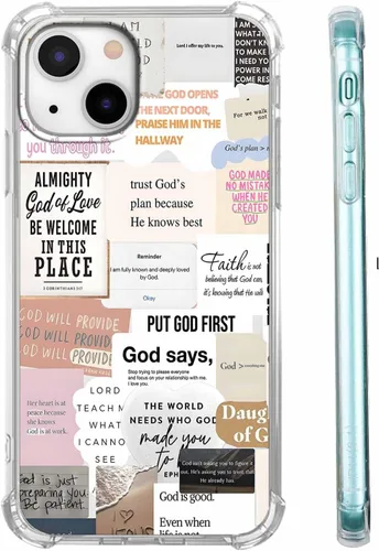 Vista 19 de Funda para Celular con Versículos de la Biblia, Colocación de Citas Cristianas de Jesús, Diseño Collage, Funda Protectora Suave de TPU de Moda