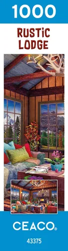 Vista 7 de Ceaco - Rustic Lodge - Cozy Fire - Rompecabezas de 1000 piezas, 27 x 20
