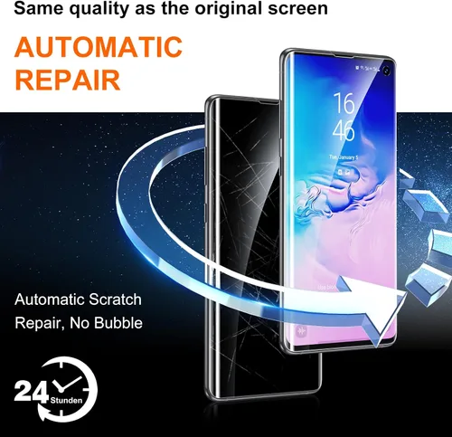Vista 2 de [Paquete de 3+2] Unique Me compatible con Samsung Galaxy S10 de cobertura completa, protector de pantalla de TPU flexible y protector de lente