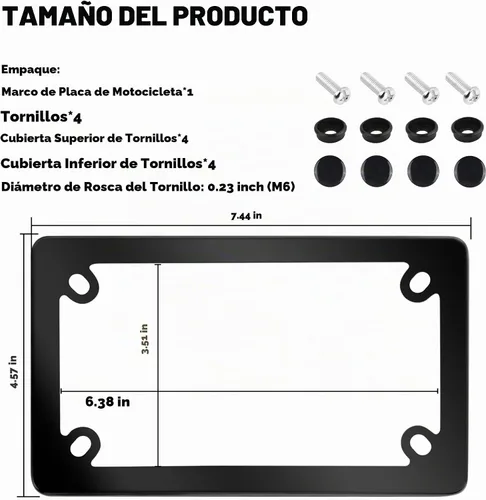 Vista 2 de Kit de marcos para matrícula de motocicleta, soporte de marco de matrícula de motocicleta de acero inoxidable con patrón de fibra de carbono