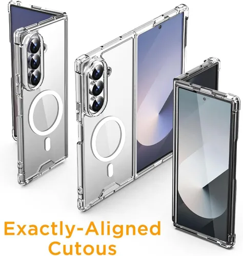 Vista 7 de AICase Funda transparente para Samsung Galaxy Z Fold 7, compatible con MagSafe, transparente, protección a prueba de golpes, resistente al