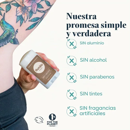 Vista 5 de Desodorante sin aluminio de fórmula original de HUMBLE BRANDS. Control de olor duradero con bicarbonato de sodio, simplemente sin perfume, paquete