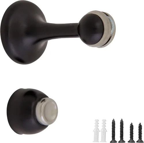 Vista 23 de Design House 189316-MB - Protector de pared magnético para puerta con punta magnética, topes de puerta de acero negro mate, paquete de 2