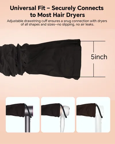 Vista 5 de Boloye Accesorio de Gorro para Secador de Cabello – Gorro de Secadora con Capucha XL de 28.5" para Secado Más Rápido y Acondicionamiento Profundo