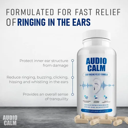 Vista 2 de Audio Calm - Alivio de tinnitus para oídos zumbidos, vitaminas para la salud del oído, solución natural para aliviar el tinnitus, alivio rápido