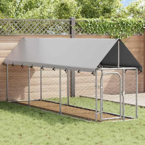 Vista 8 de vidaXL Perrera para perros al aire libre con techo 157.5"x39.4"x59.1
