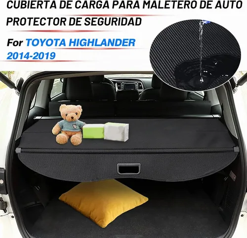 Vista 2 de Powerty Cubierta de Carga para Toyota Highlander 2014-2019 Accesorios, Cubierta de Maletero Retráctil Sombra Protectora de Maletero Cubierta