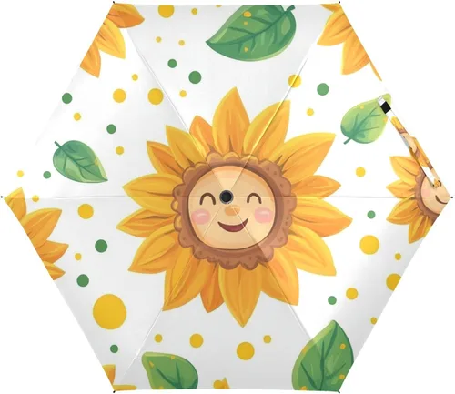 Vista 15 de Sombrilla de viaje plegable compacta con protección UV para 99% de protección UV, resistente al viento, a prueba de lluvia, pequeña sombrilla