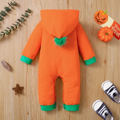 Vista 3 de Shalofer Ropa de Halloween para bebé niño y niña, traje de Halloween de manga larga con capucha