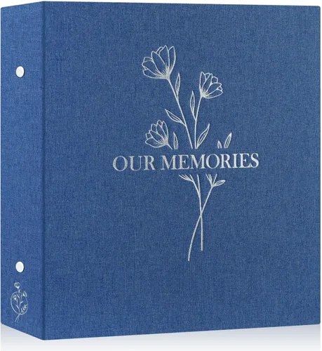 Vista 28 de Lanpn Álbumes de fotos pequeños de 4 x 6 pulgadas, 50 imágenes, paquete de 2 unidades, mini capacidad de lino Our Memories, juego de bolsillos