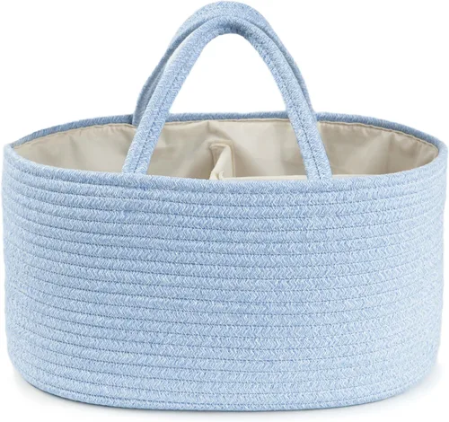 Vista 19 de Diaper Caddy Organizer, Empty Gift Basket with Gift Wrap for Newborn Essentials, Baby Storage Basket, Stylish Gift Bag for Baby Shower, Boys and