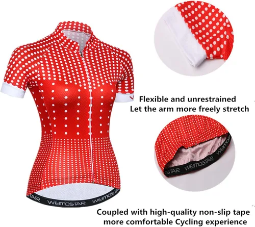 Vista 4 de PSPORT Camisas de ciclismo de manga corta para mujer reflexivo