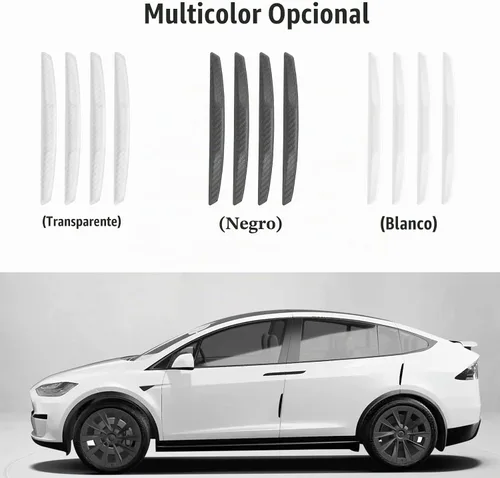 Vista 4 de 4 piezas protectores universales de borde de puerta de automóvil, protector de silicona para parachoques de carrocería de automóvil, moldura