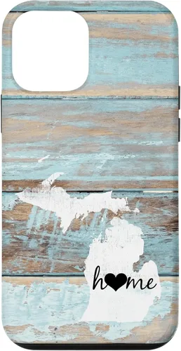 Vista 16 de Michigan Rustic Home Pride US State Distressed Look Case for iPhone 17