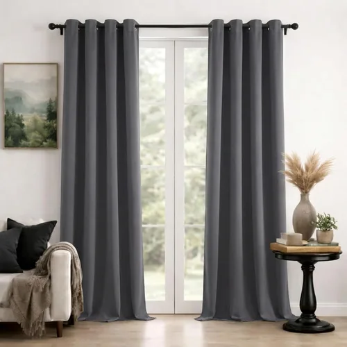 Vista 90 de Simplebrand Cortinas blancas puras de 96 pulgadas de largo para oscurecer la habitación, juego de 2 paneles para dormitorio/sala de estar, bloqueo
