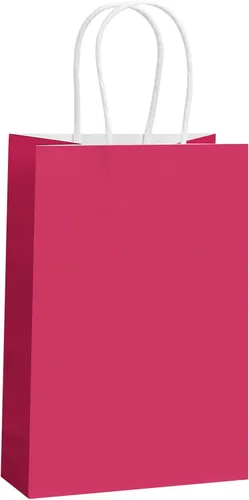 Vista 12 de REMTAP Bolsas de papel de regalo de 5.9 x 3.2 x 8.2 pulgadas, 50 bolsas de papel kraft con asas, bolsas de regalo a granel para bodas, fiestas