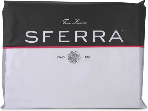 Vista 5 de Sferra Juego de sábanas de hotel grande, matrimonial, color blanco/azul marino
