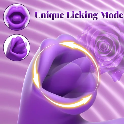 Vista 3 de Luzine Vibradores Juguetes Sexuales para Mujeres, Juguetes para Adultos Vibrador Dildo de Lengua con 7 Modos de Lamer y Aletear, Vibrador de Empuje