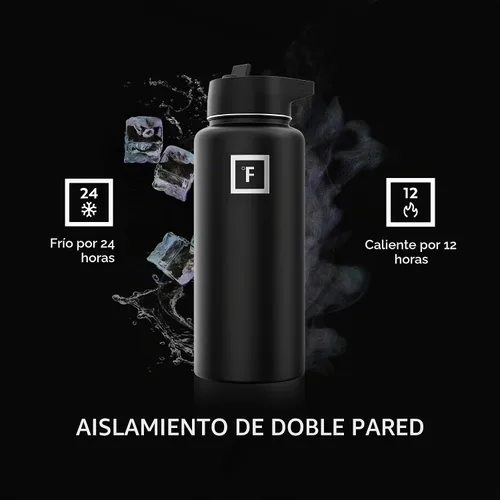 Vista 4 de IRON °FLASK Botella de agua de boca ancha de 32 onzas con pajita Aurora