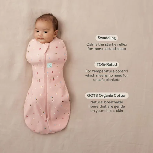 Vista 4 de ergoPouch Cocoon Swaddle Sack 0.2 TOG - Saco de dormir para bebé, ajuste suave y ceñido que ayuda a calmar el reflejo de sobresalto, ideal