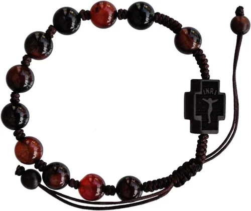 Vista 2 de Sine Cera Pulsera ajustable de rosario de 0.315 in de ágata y azufaifo, Gema, Ágata