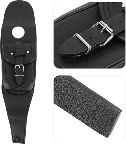 Vista 5 de Naroote Bolsa para tanque de combustible para motocicleta, bolsa de panel de tanque de combustible de piel sintética, bolsa de cubierta de tanque