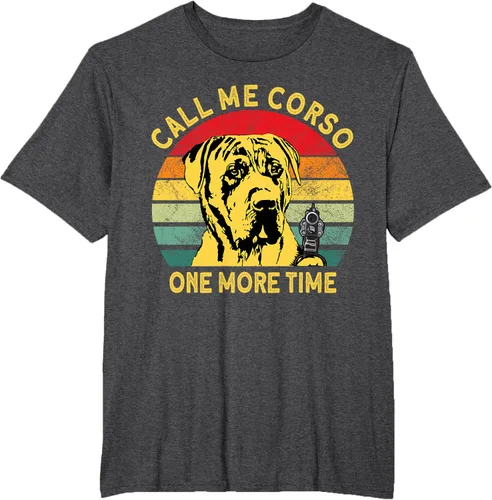 Vista 18 de Canary Dog Dad Call Me Corso Once More Perro Presa Canario Camiseta, Negro