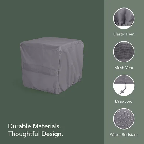 Vista 4 de CoverMates funda para mesa cuadrada decorativa Gris carbón - Cuadrado - Protección de mesa - Duradero - Ventilación de malla - Cordón - Dobladillo