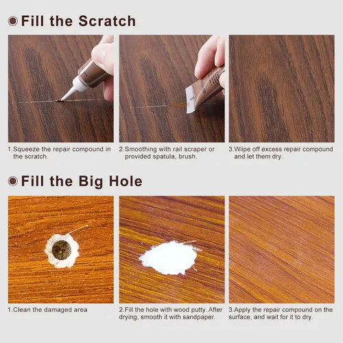 Vista 4 de SEISSO Kit de reparación de muebles de madera, rellenos de reparación de madera de 12 colores con masilla de madera. Se utiliza para manchas