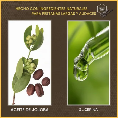 Vista 6 de Máscara de pestañas, pestañas alargadas Burt's Bees 100% natural, negro clásico